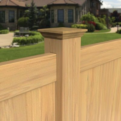 Image showing 2 th Barrette Outdoor Living 5 in. x 5 in. New England Cypress Vinyl Fence Post Top