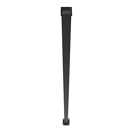 Barrette Outdoor Living 2 in. x 2 in. x 76 in. Blank Steel Post with Surface Mount, Matte Black