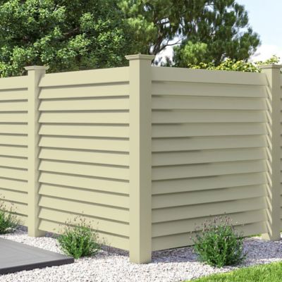 Image showing  6 x 6 x 102in. Louvered Outside Corner Post, Sand