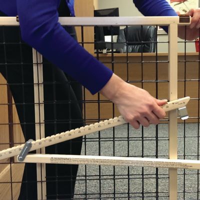 Image showing  Extra Tall and Extra Wide Wire Mesh Wooden Pet Gate