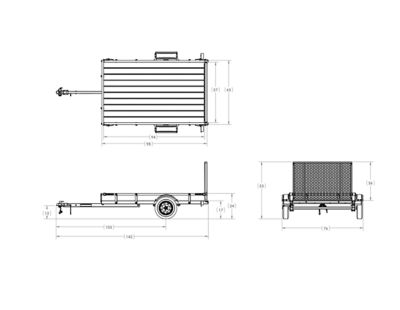 Image showing  5 ft. x 8 ft. Steel Utility Trailer with Slide Rails, 1,500 lb. Max Capacity