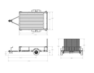 Image showing  5.5 ft. x 9 ft. Steel Utility Trailer, 2,165 lb. Max Capacity