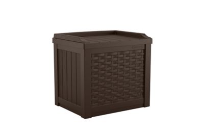 Image showing  22 gal. Small Resin Deck Box with Storage Seat, Wicker