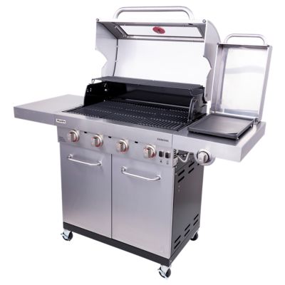 Image showing  Signature TRU-Infrared Propane Gas Cart Grill with Window and Cabinet, 535 sq. in., Gray