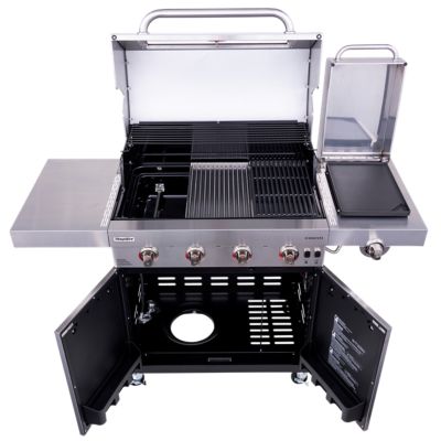 Image showing  Signature TRU-Infrared Propane Gas Cart Grill with Window and Cabinet, 535 sq. in., Gray