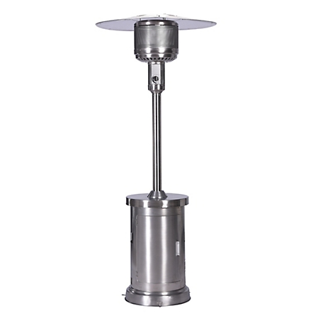 Black & Decker High Efficiency 60,000 BTUs Gas Patio Heater with wheels Commercial and Residential Outdoor Heat, Stainless Steel