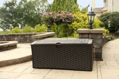 Image showing  70 gal. Wicker Deck Storage Box