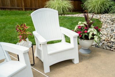 Suncast Adirondack Chair with Storage - White