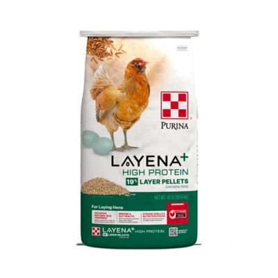 Purina Layena+ High Protein Layer Pelleted Chicken Feed, 40 lb. Bag