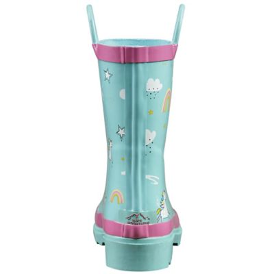 Image showing  Girls' Unicorn Print Mid Waterproof Rubber Boots