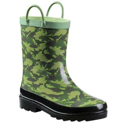 Image showing  Boys' Dino Print Mid Waterproof Rubber Boots