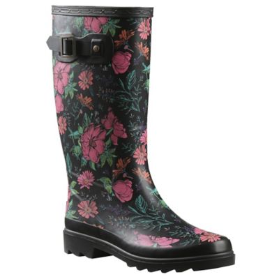 Image showing  Women's Floral Print Waterproof Rubber Boots