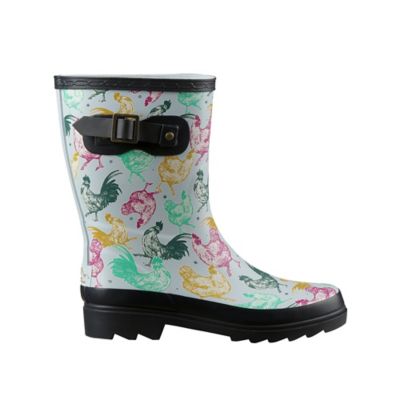 Image showing  Women's Chicken Print Waterproof Rubber Boots