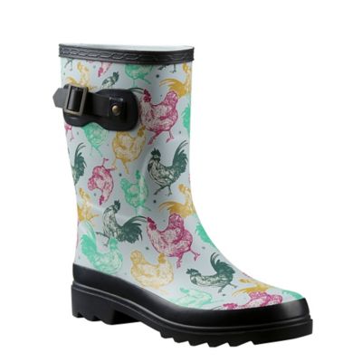 Image showing  Women's Chicken Print Waterproof Rubber Boots