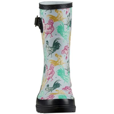 Image showing 5 th Blue Mountain Women's Chicken Print Waterproof Rubber Boots