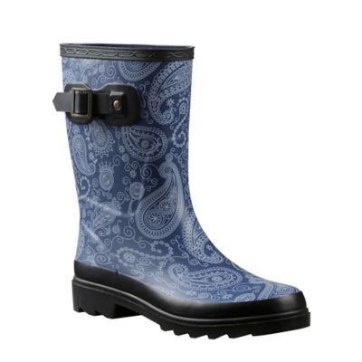Image showing  Women's Paisley Print Waterproof Rubber Boots