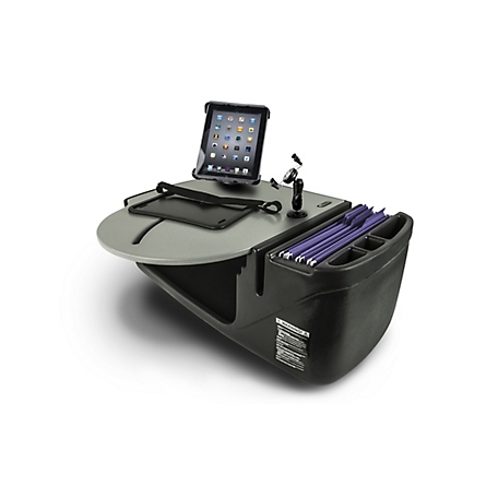 Roadmaster Car Desk with Phone Mount, Tablet Mount and Printer Stand Gray