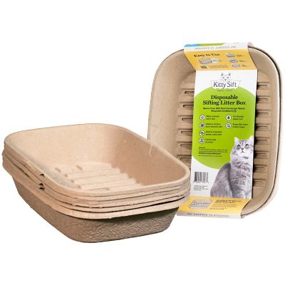 Kitty Sift Eco-Friendly Disposable Sifting Litter Box Kit (1 Litter Box, 5 Sifting Liners) - Large