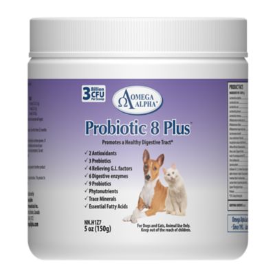 Omega Alpha Probiotic 8 Plus Healthy Digestion Supplement for Dogs and Cats, 5 oz.