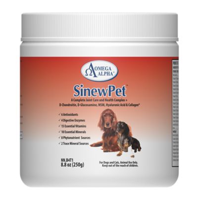 Omega Alpha SinewPet Joint Care Supplement Powder for Dogs and Cats, 8.8 oz.