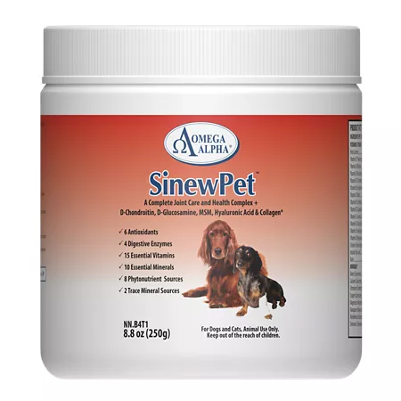 Omega Alpha SinewPet Joint Care Supplement Powder for Dogs and Cats 8.8 oz. Cat Skin & Coat Supplements