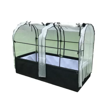 SIMPO 16" L x 72" W 3-in-1 Garden System with Raised Fabric Bed Greenhouse and Protective Netting Hobby Greenhouses