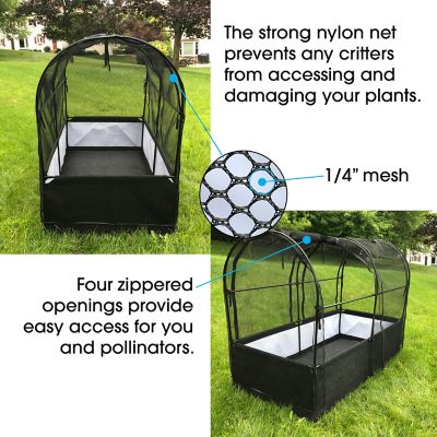 Image showing 5 th SIMPO 16 L x 72 W in. 3-in-1 Garden System with Raised Fabric Bed, Greenhouse and Protective Net