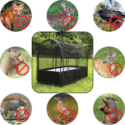 Image showing 6 th SIMPO 16 L x 72 W in. 3-in-1 Garden System with Raised Fabric Bed, Greenhouse and Protective Net