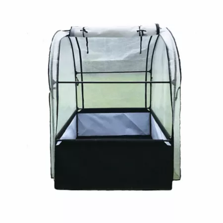 SIMPO 44" L x 44" W 3-in-1 Garden System with Raised Fabric Bed Greenhouse and Protective Netting Portable & Mini Greenhouses