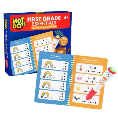 Educational Insights Hot Dots First Grade Essentials Reading and Math Workbook