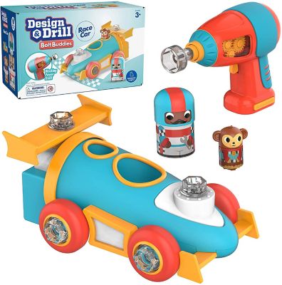 Educational Insights Design and Drill Bolt Buddies Race Car Playset