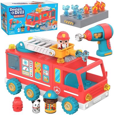 Educational Insights Design and Drill Bolt Buddies Fire Truck Playset