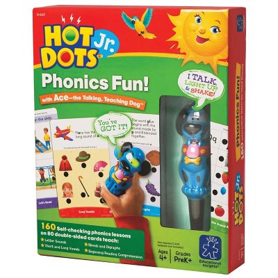 Educational Insights Hot Dots Jr. Phonics Fun! Set with Ace The Talking Teaching Dog Pen