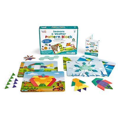 hand2mind Seasons & Weather Pattern Block Puzzle Set