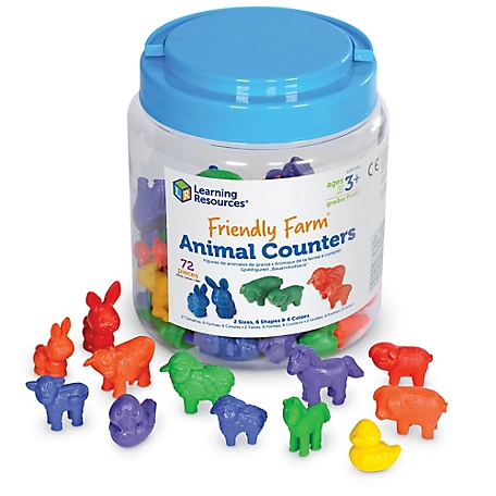 Learning Resources Friendly Farm Animal Counters, Set of 72, LER0180