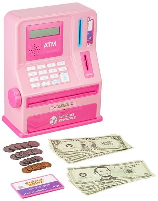 Learning Resources Pretend and Play Teaching Atm Bank - Pink, LER2625P