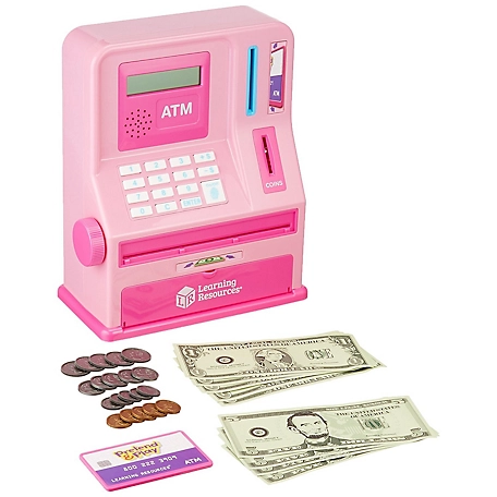 Learning Resources Pretend and Play Teaching Atm Bank - Pink, LER2625P