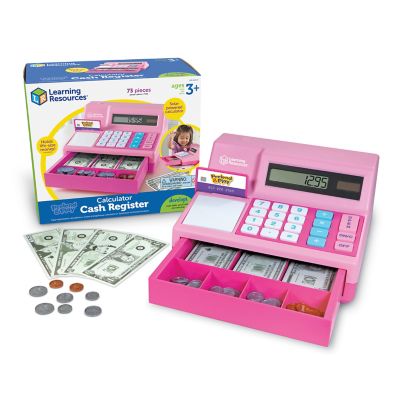 Learning Resources Pretend and Play Calculator Cash Register, Pink