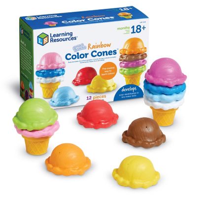 Learning Resources Smart Snacks Rainbow Color Cones, LER7349 It's a delicious way to develop color identification, stacking skills, and hand-eye coordination