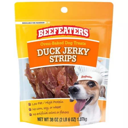 Beefeaters Duck Jerky Strips Dog Treats 38 oz. Dog Jerky Treats