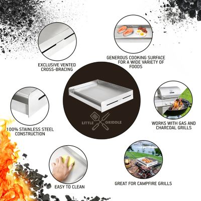 Image showing 8 th Little Griddle Sizzle-Q Stainless Steel BBQ Griddle
