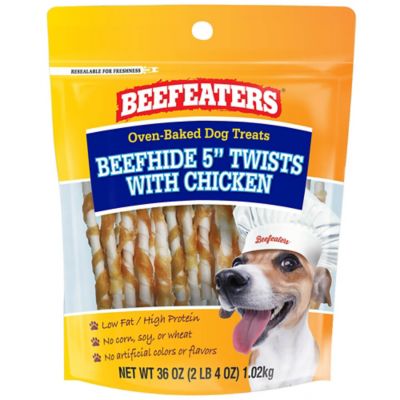 Beefeaters Beefhide Twists with Chicken Dog Treats, 5 in., 36 oz.