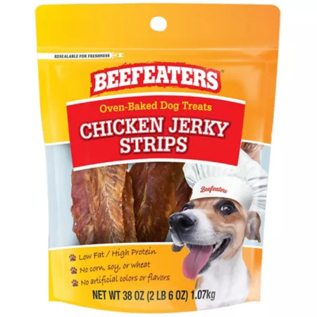 Beefeaters Chicken Jerky Strips Dog Chews 38 oz. Dog Jerky Treats