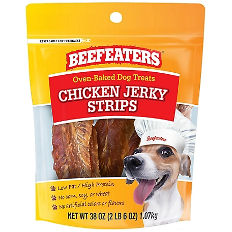 Beefeaters Chicken Jerky Strips Dog Chew Treats, 38 oz.