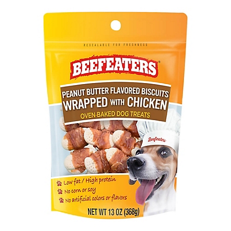 Beefeaters Peanut Butter Biscuits Wrapped with Chicken Dog Treats, 13 oz.