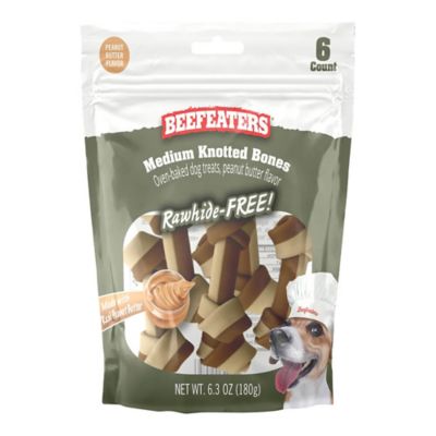 Beefeaters Rawhide-Free Medium Knotted Bone Dog Treats, 6-Pack