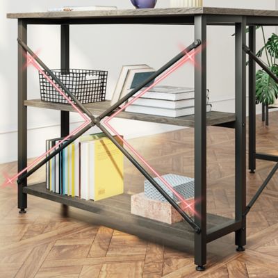 Image showing  Small Space 47 in. Home Office L-Shaped Gaming Computer Desk with Reversible Storage Shelves