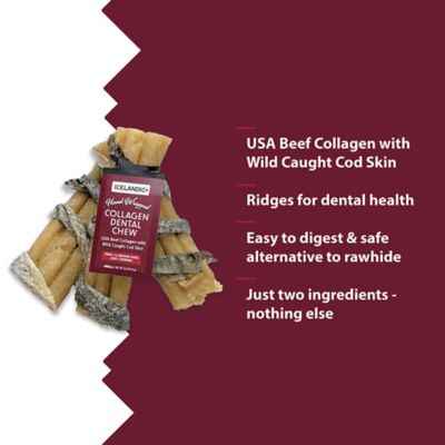 Image showing  Beef Collagen Dental Chew Stick Wrapped with Fish Dog Treat, 4 in.