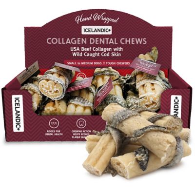 Image showing 6 th Icelandic+ Beef Collagen Dental Chew Stick Wrapped with Fish Dog Treat, 4 in.