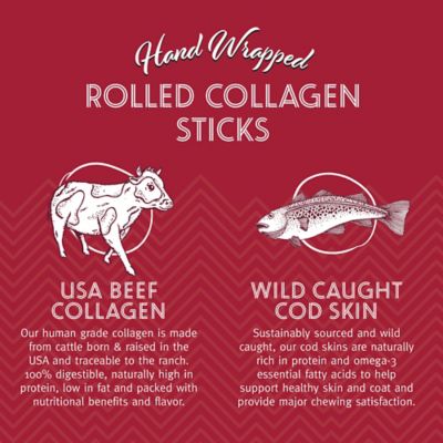 Image showing  4 in. Beef Rolled Collagen Stick with Wrapped Fish Dog Treat
